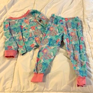 Lilly Pulitzer Kids Pajama Set - Blue and Pink Floral